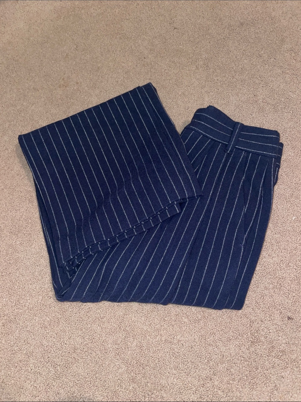 Abercrombie & Fitch Navy Pinstripe Women's Trousers